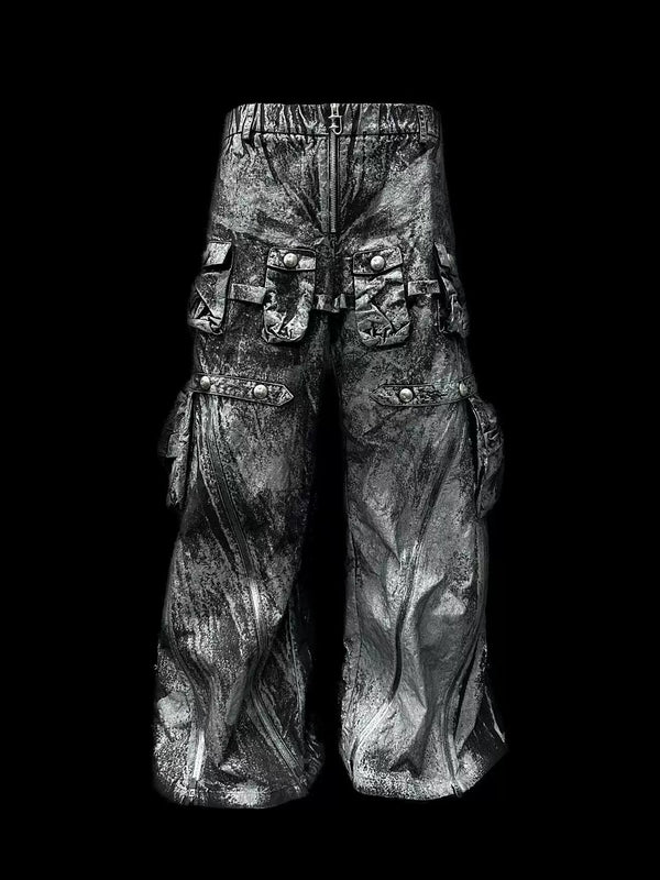 WINDPROOF WIDE LEG NYLON PANTS