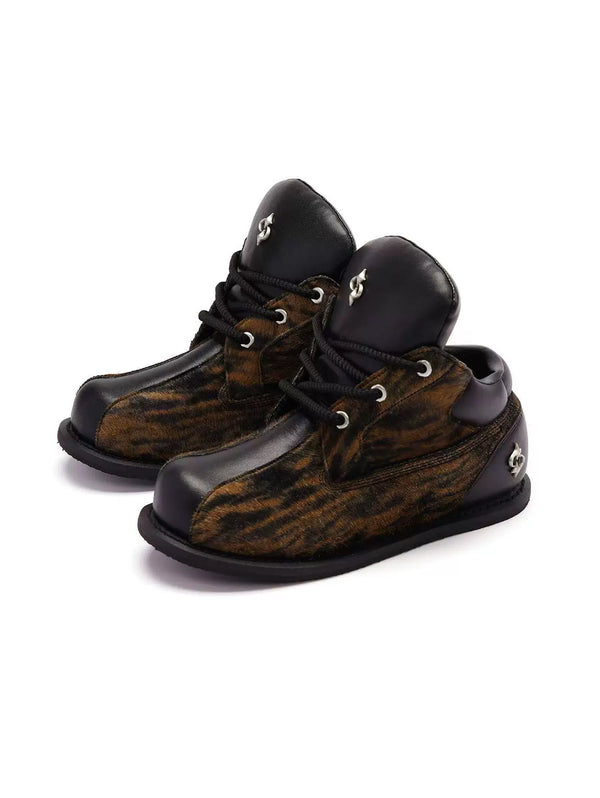 LEOPARD PRINT LOW BOOTS