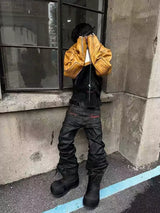DISTRESSED WAXED COAT & MICRO JEANS