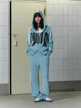 COLOR BLOCKED FLEECE HOODIE