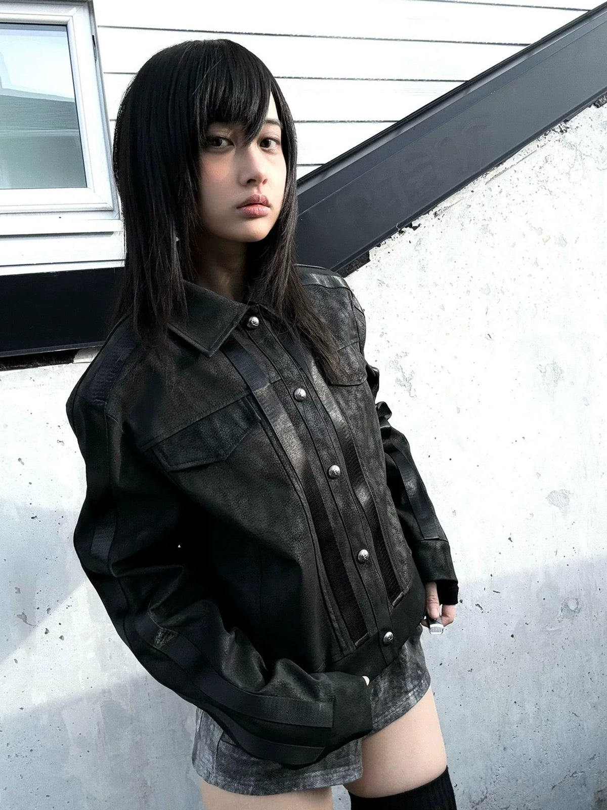 VASCULAR PATTERN SUEDE JACKET