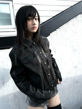 VASCULAR PATTERN SUEDE JACKET