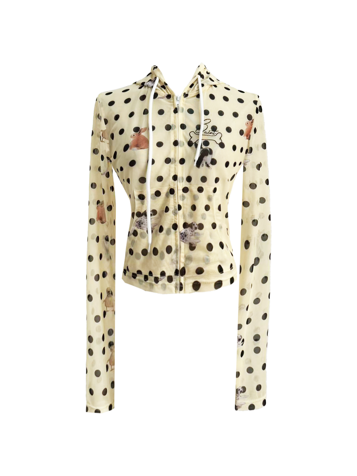 Y2K POLKA DOT HOODIE JACKET