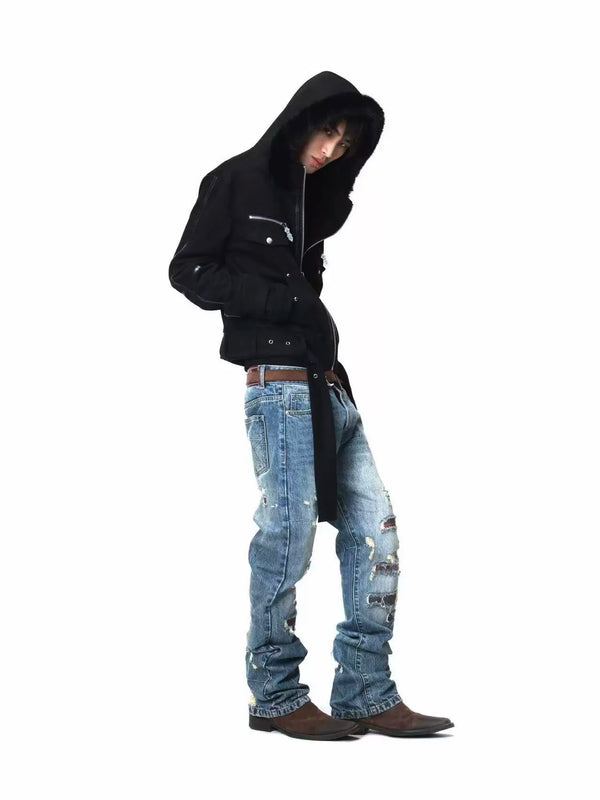 RIPPED STACKED SKINNY JEANS