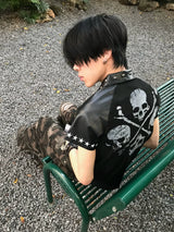 DARK SKULL EMBROIDERED T-SHIRT