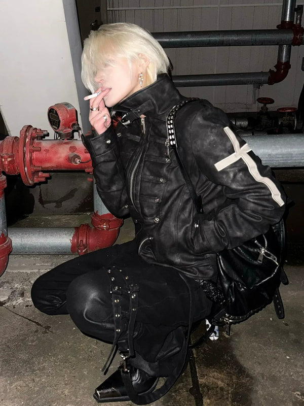 PUNK CROSS BUCKLE JACKET