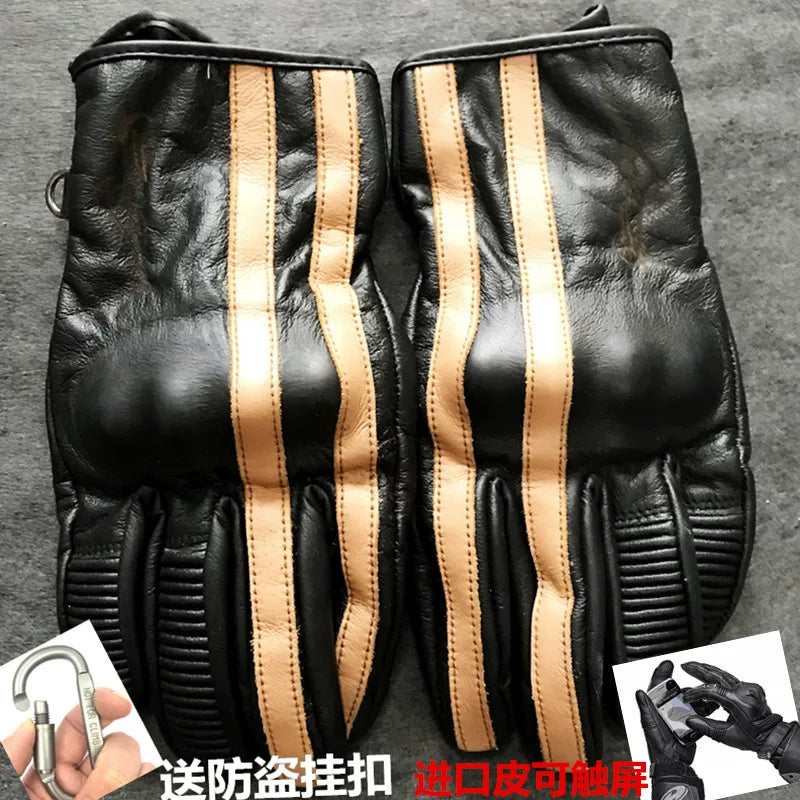VINTAGE LEATHER BIKER GLOVES