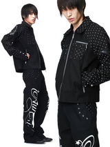 VINTAGE POLKA DOT ZIPPER JACKET