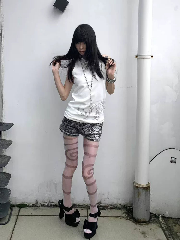 INFINITY CIRCLE PRINT STOCKINGS