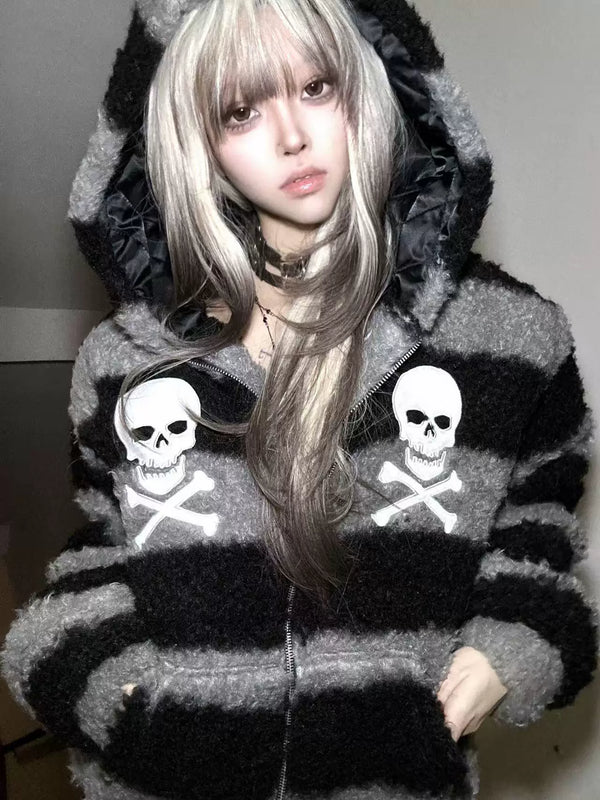 PUNK SKULL EMBROIDERED JACKET