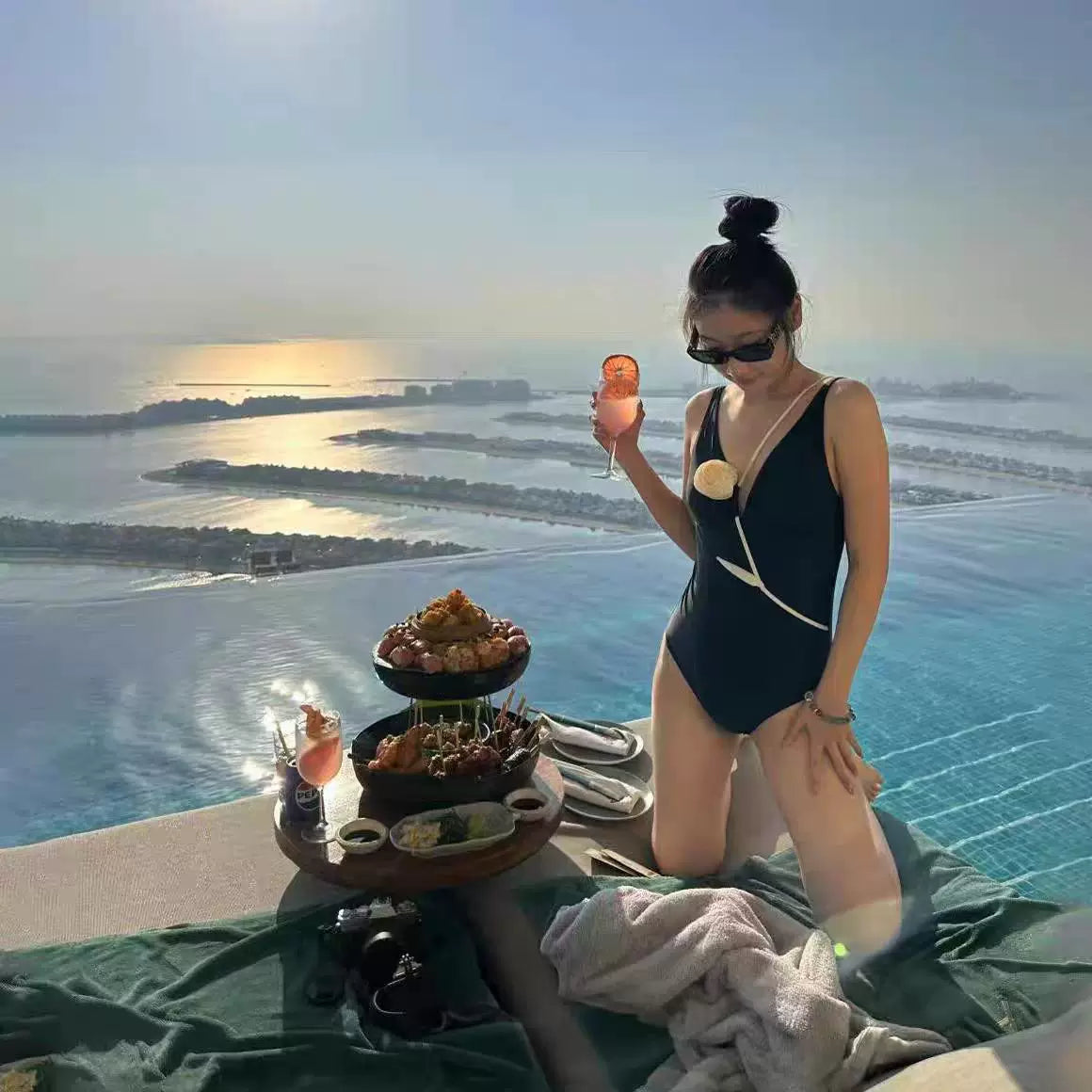 LUXURIOUS 3D WHITE ROSE SWIMSUIT