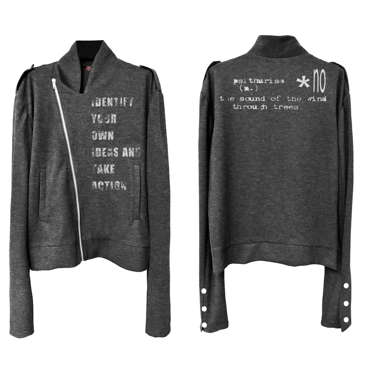 OBLIQUE ZIPPER STAND-UP JACKET