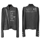 OBLIQUE ZIPPER STAND-UP JACKET