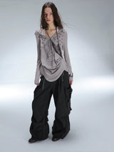 RETRO FUNCTIONAL WIDE LEG PANTS