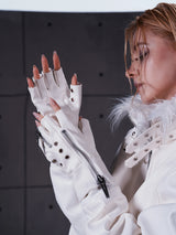 LAYERED GLOVES WITH DOUBLE ZIPPERS