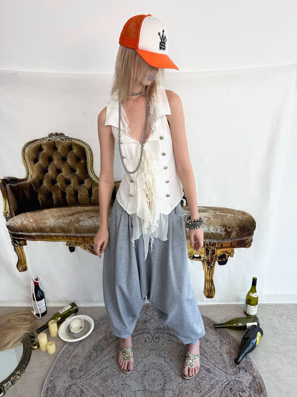 CHIFFON RUFFLE SUIT VEST