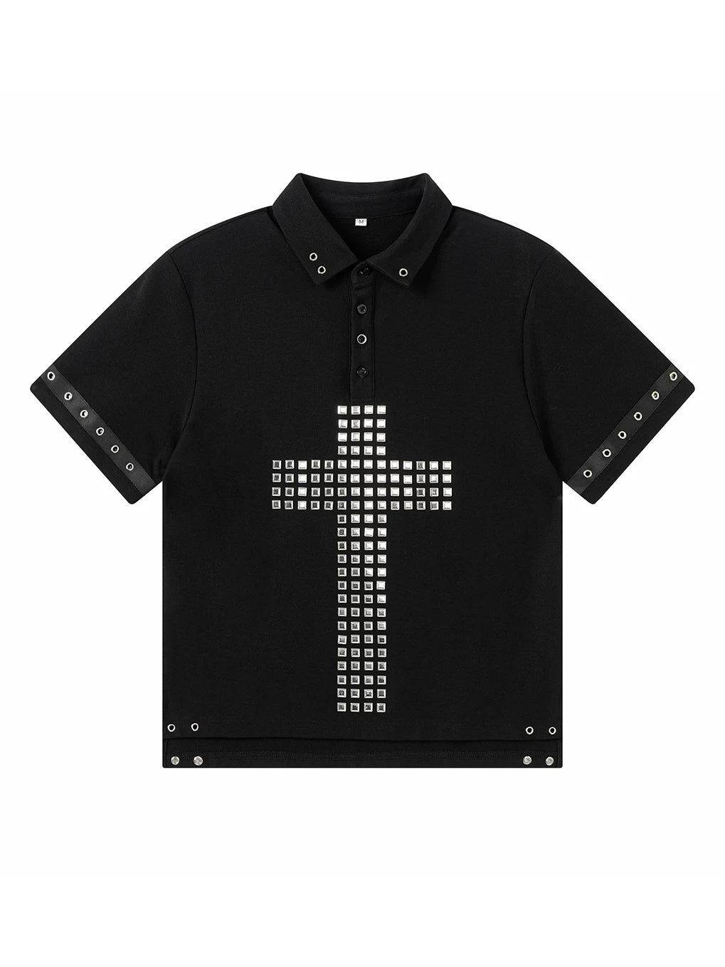 STUDDED CROSS POLO TEE