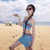 COLOR-BLOCK KNIT SWEATER SET