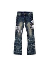 VINTAGE-WASHED PLEATED CAT-EAR JEANS