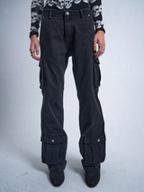 DISTRESSED BLACK SLIM FIT DENIM PANTS
