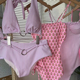 CUTE STRIPED ONE-PIECE SWIMSUIT