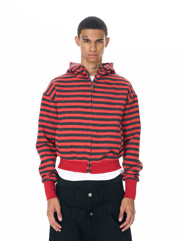MOTO HOODIE WITH STRIPE DESIGN