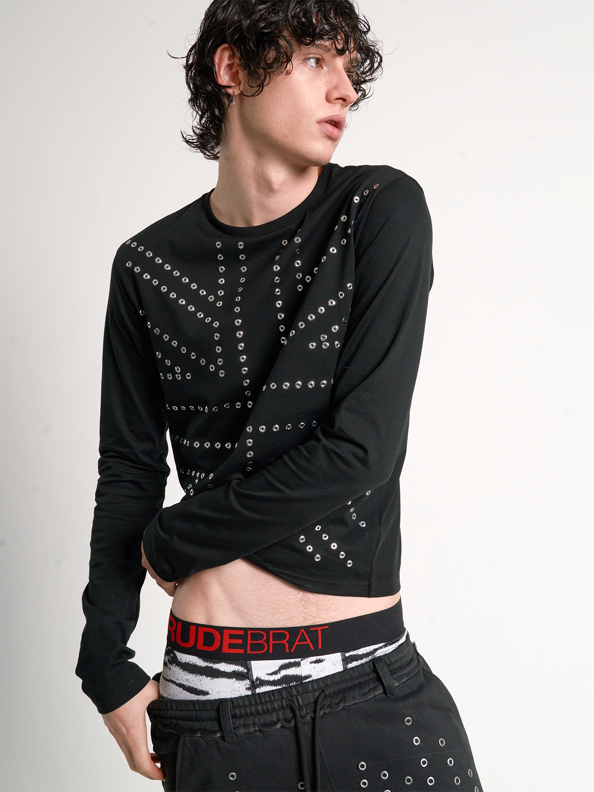 RHINESTONE-STUDDED BLACK TOP