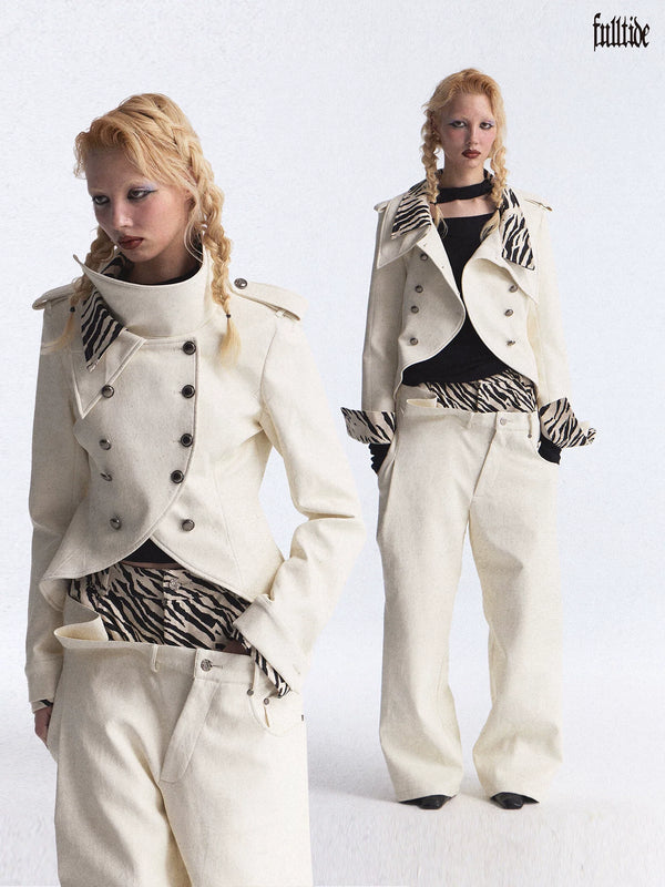RETRO ZEBRA PRINT LEATHER JACKET