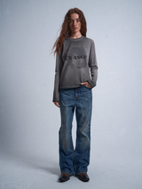 DISTRESSED NAVY MICRO JEANS