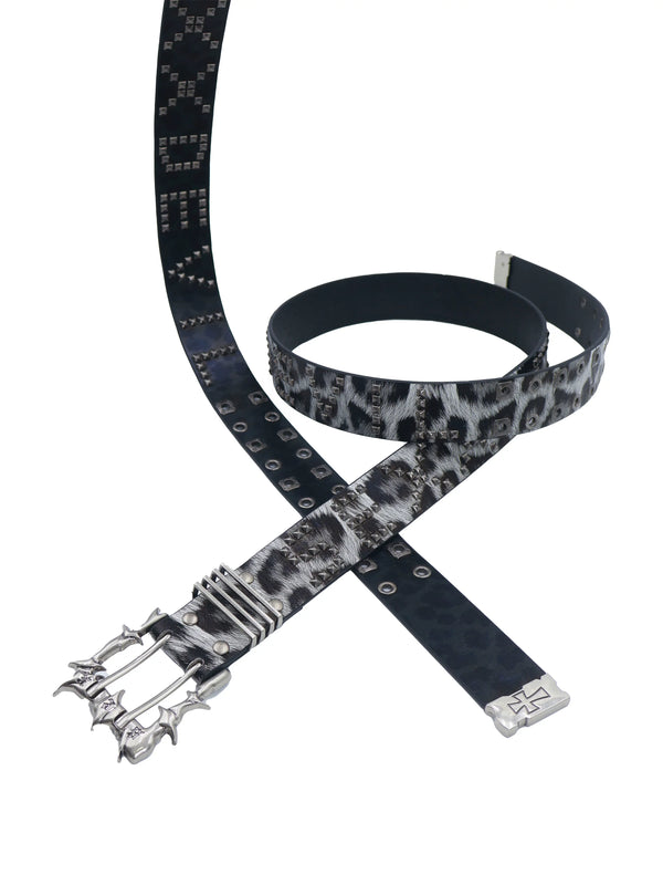 PUNK STUDDED LEOPARD BELT