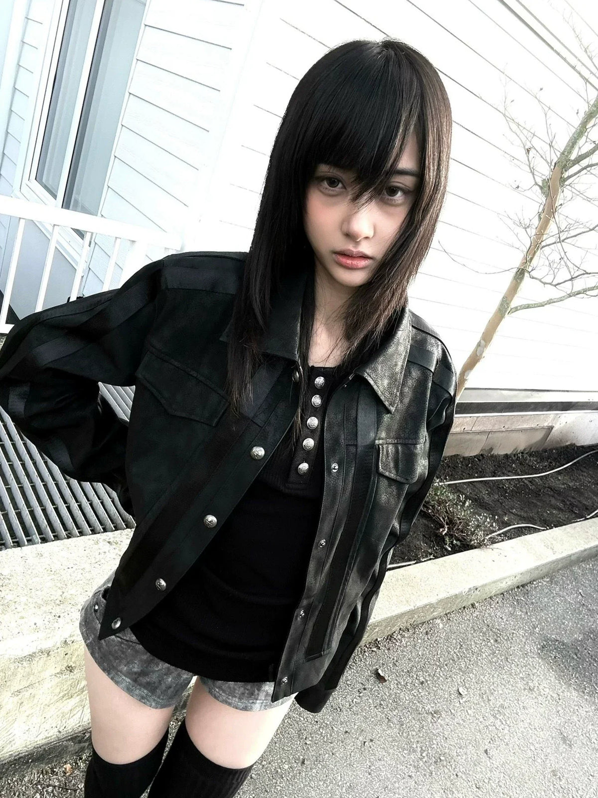 VASCULAR PATTERN SUEDE JACKET
