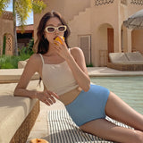 HIGH-WAISTED SPAGHETTI STRAP BIKINI