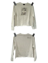 BEIGE PRINTED PLEAT T-SHIRT