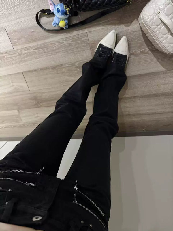 SLIM-FIT LAYERED WAXED JEANS