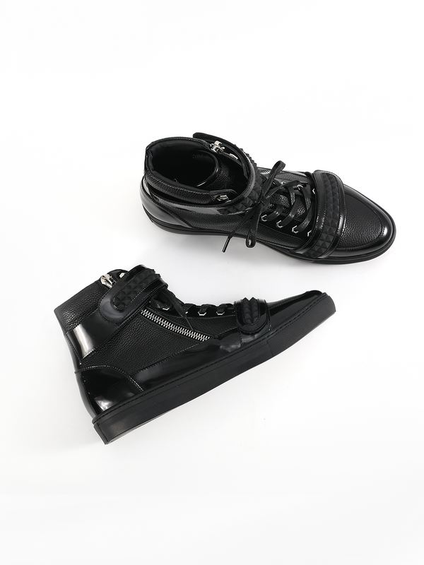 HIGH-TOP PATENT LEATHER SNEAKERS