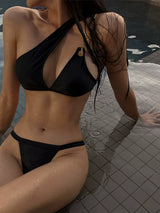TRENDY ONE-SHOULDER BIKINI SET
