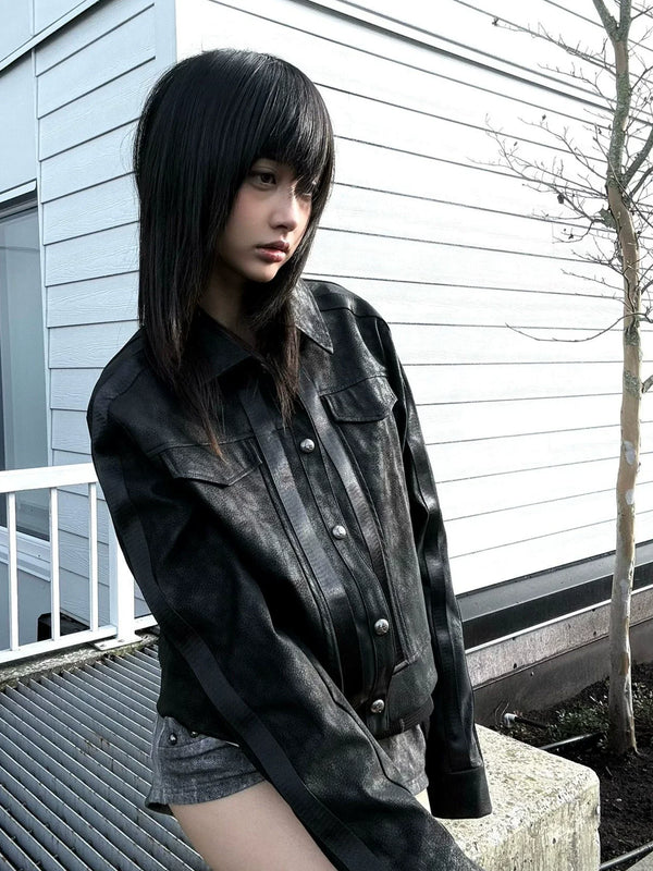 VASCULAR PATTERN SUEDE JACKET