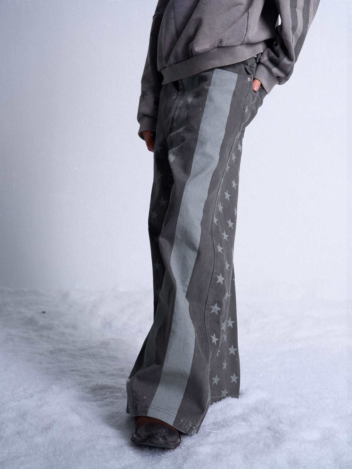 DARK GRAY STARS STRIPES PANTS