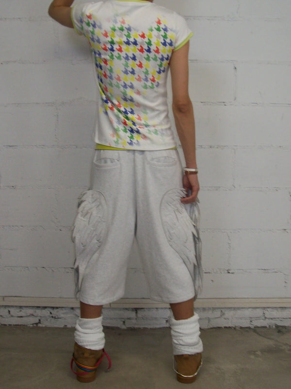 ANGEL WING PATCHWORK SHORTS