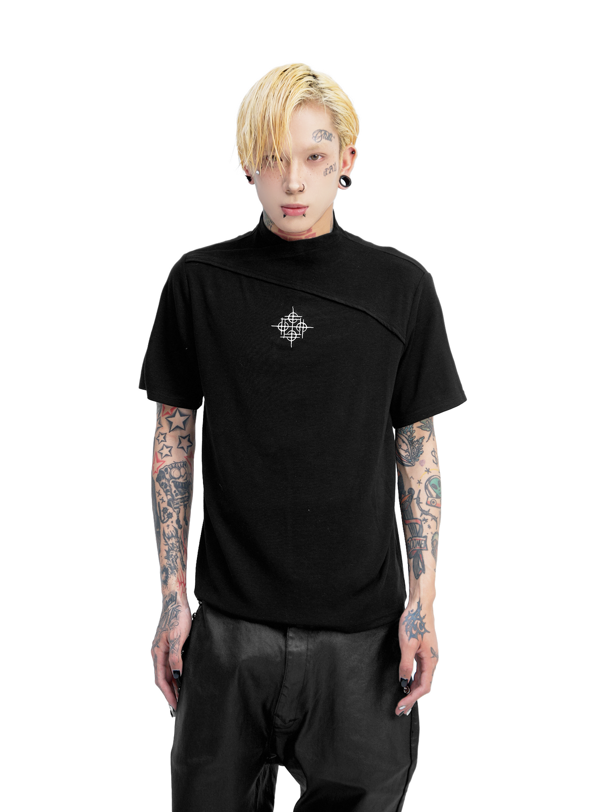 DARKNESS KNIT SQUARE COLLAR DRESS
