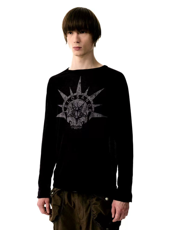 PUNK SKULL LONG-SLEEVE T-SHIRT