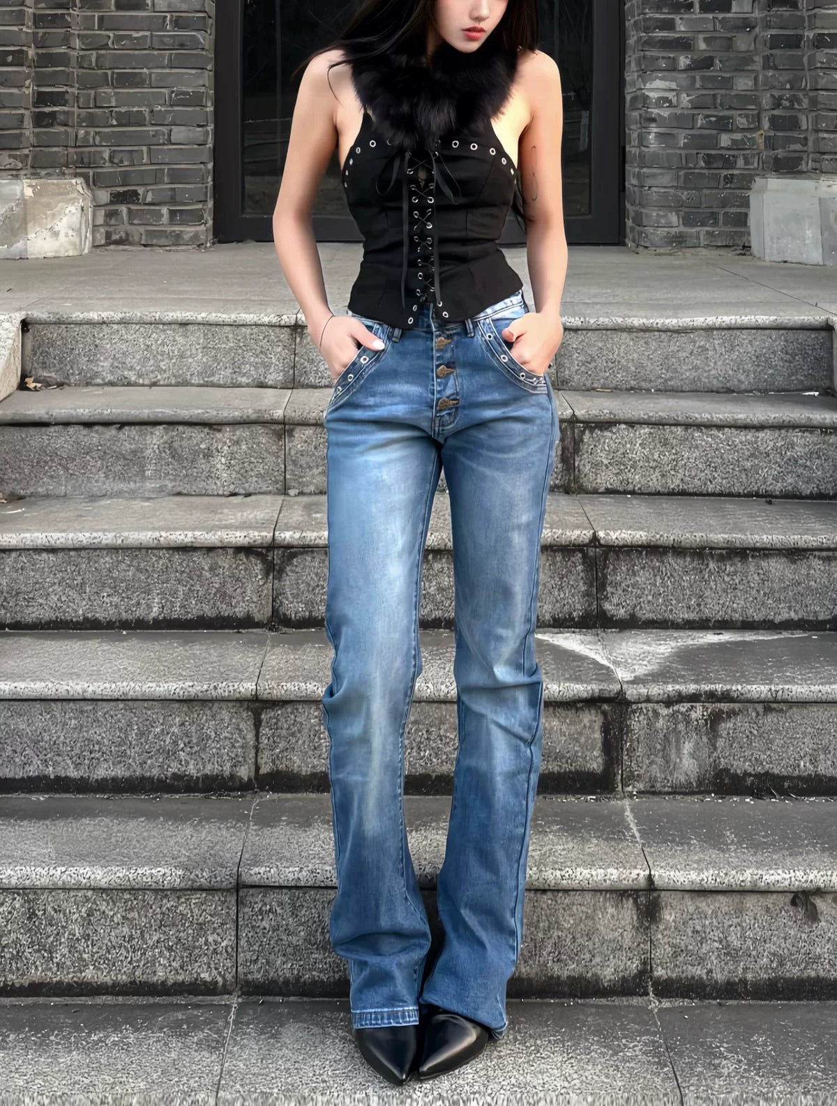 DEEP SEA BLUE SLIM JEANS