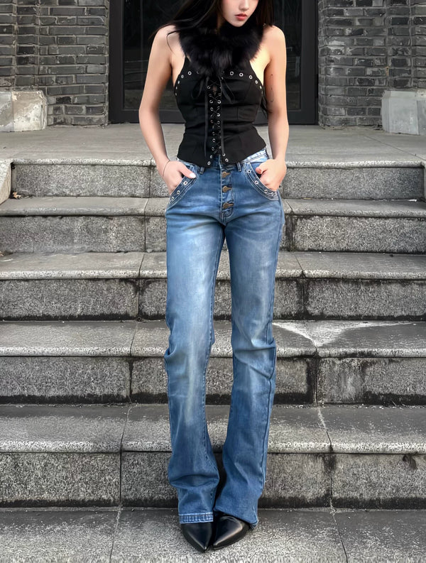 DEEP SEA BLUE SLIM JEANS
