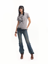 SPIKED RIVET SLIM FIT JEANS