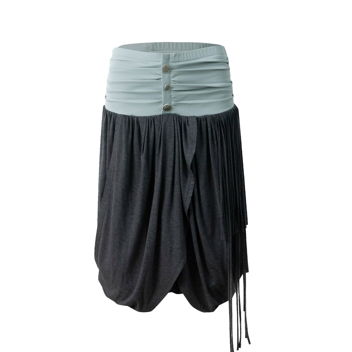 PLEATED KNIT TASSEL SKIRT