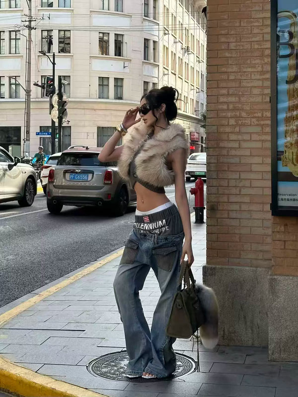 STREET STYLE STRIPED JEANS