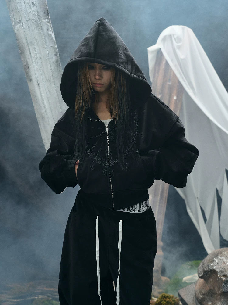 VELVET HOODED WIZARD JACKET