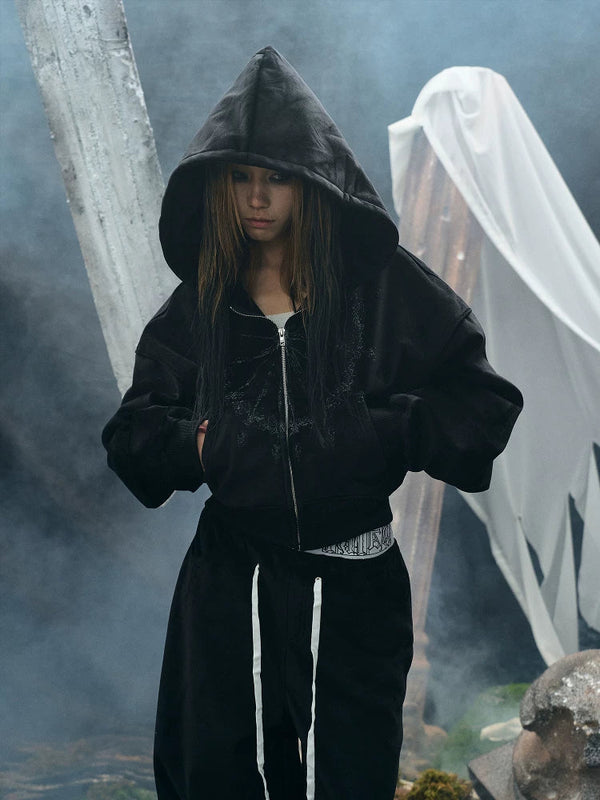 VELVET HOODED WIZARD JACKET