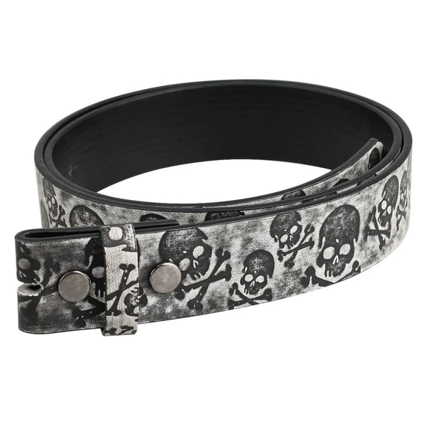 SKULL BUCKLE PU BELT