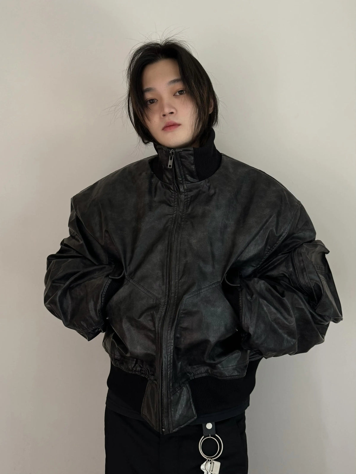 VINTAGE AGED COTTON BOMBER JACKET